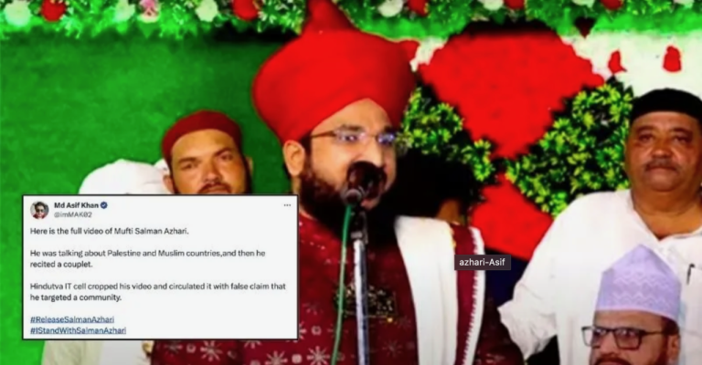 Islamists post cropped video of Maulana Azhari, skipping part where he threatens “kafirs”, blame Hindus instead for targeting him with edited video